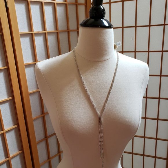 NIB Neiman Marcus Silver/Crystal  18 1/2" Necklace - Picture 3 of 6